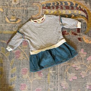 Matilda Jane Gray and Teal Girls Sweatshirt Dress Top